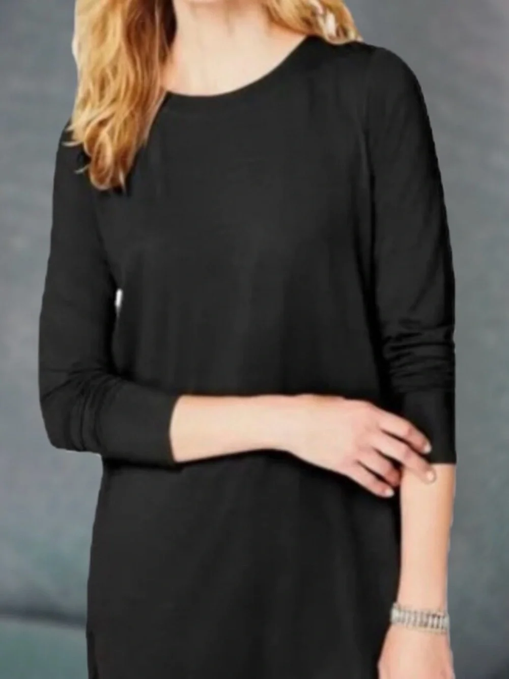 J.Jill Luxe Black Supima Seam Tunic MEDIUM
